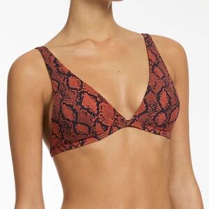 NEW $120 JETS Australia python spice snake print triangle bikini top size 8 M